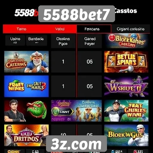 Comparativo entre jogos oferecidos pelo 5588bet7